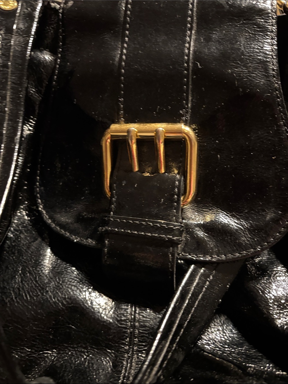 Dooney & Bourke Black Patent Tote with Gold Hardware - Picture 10 of 10